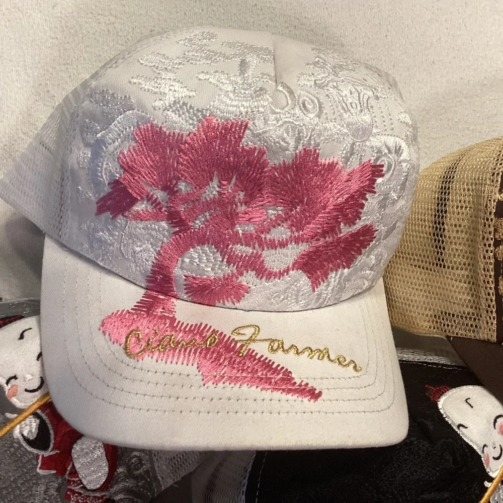 Ciano Farmer Embroidered Trucker Hat Men Snapback Mesh Cap Bonsai Japanese Art